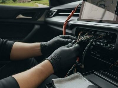 Ghost immobiliser installation in Manchester showing the interior of a vehicle during a security system fitting to protect against modern car theft and relay attacks.